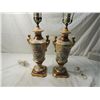 Image 1 : PAIR VINTAGE FLORAL VASE LAMPS