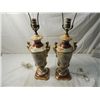 Image 3 : PAIR VINTAGE FLORAL VASE LAMPS