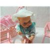 Image 3 : LOT 11 1988 LGTI (2) MINI BABY DOLLS & 9 PCS: CRIB