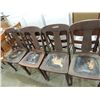 Image 2 : 4 ANTIQUE WOODEN CHAIRS