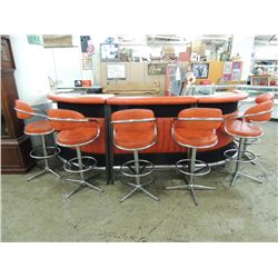 RETRO 1970S 6 STOOL BAR