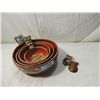 Image 7 : LOT 4 NESTING CLAY BOWLS HAND PAINTED