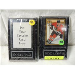 LOT 2 HOCKEY CARD PLAQUE & CHICAGO BLACKHAWK CARDP