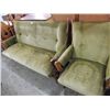Image 2 : VINTAGE VELVET GREEN SOFA & CHAIR