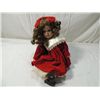 Image 1 : PORCELAIN DOLL IN RED VELVET DRESS