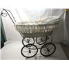 Image 1 : ANTIQUE STYLE WICKER & LACE BABY DOLL STROLLER