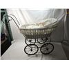 Image 3 : ANTIQUE STYLE WICKER & LACE BABY DOLL STROLLER