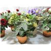 Image 2 : LOT 10 ARTIFICAL SILK FLOWERS IN POTS