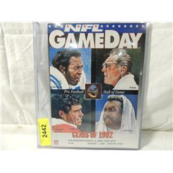 GAME DAY PROGRAM FOOTBALL HALL OF FAME
