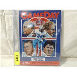 GAME DAY PROGRAM FOOTBALL HALL OF FAME