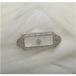 14KT White Gold 0.23cts Diamond Brooch