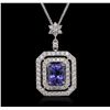 Image 4 : 14KT White Gold 2.87ct Tanzanite and Diamond Pendant