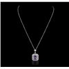 Image 5 : 14KT White Gold 2.87ct Tanzanite and Diamond Pendant