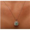 Image 2 : 14KT Yellow Gold 0.72ct Emerald and Diamond Pendant With Chain