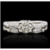 Image 4 : Platinum 0.84ctw Diamond Ring Wedding Set