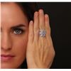Image 2 : 18KT White Gold 0.72ctw Pink Topaz and Diamond Ring