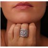 Image 3 : 18KT White Gold 0.72ctw Pink Topaz and Diamond Ring