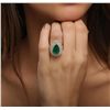 Image 3 : 14KT Yellow Gold 4.10ct Emerald and Diamond Ring
