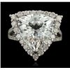 Image 4 : 14KT White Gold 6.62ct Aquamarine and Diamond Ring