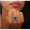 Image 2 : 14KT White Gold 7.29ct Tanzanite and Diamond Ring
