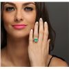 Image 1 : 14KT Two-Tone Gold 3.67ct Emerald and Diamond Ring