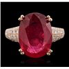 Image 4 : 14KT Rose Gold 12.88ct Ruby and Diamond Ring