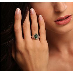 14KT Yellow Gold 2.01ct Emerald and Diamond Ring