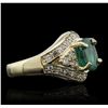Image 5 : 14KT Yellow Gold 2.01ct Emerald and Diamond Ring
