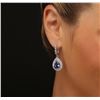 Image 3 : 14KT White Gold 6.50ctw Tanzanite and Diamond Earrings