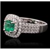 Image 5 : 14KT White Gold 0.99ct Emerald and Diamond Ring