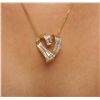 Image 2 : 14KT Yellow Gold 0.92ctw Diamond Pendant With Chain