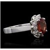 Image 5 : 14KT White Gold 3.50ct Orange Sapphire and Diamond Ring