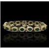 Image 5 : 14KT Yellow Gold 12.10ct Emerald and Diamond Bracelet