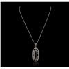 Image 4 : 14KT White Gold 1.79ctw Diamond Pendant With Chain