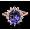 Image 5 : 14KT Rose Gold 2.63ct Tanzanite and Diamond Ring