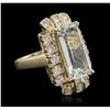 Image 4 : 14KT Yellow Gold 7.54ct Aquamarine and Diamond Ring