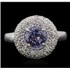 Image 5 : 14KT White Gold 1.46ct Tanzanite and Diamond Ring
