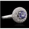 Image 6 : 14KT White Gold 1.46ct Tanzanite and Diamond Ring