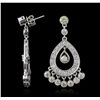 Image 5 : 14KT White Gold 4.07ctw Diamond Dangle Earrings