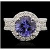 Image 4 : 14KT White Gold 4.24ct Tanzanite and Diamond Ring