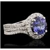 Image 5 : 14KT White Gold 4.24ct Tanzanite and Diamond Ring