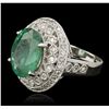 Image 5 : 14KT White Gold 5.84ct Emerald and Diamond Ring