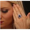 Image 1 : 14KT White Gold 3.39ct Tanzanite and Diamond Ring