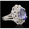 Image 5 : 14KT White Gold 3.39ct Tanzanite and Diamond Ring