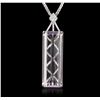 Image 5 : 14KT White Gold 155.79ct Kunzite and Diamond Pendant With Chain