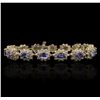 Image 4 : 14KT Yellow Gold 9.90ctw Tanzanite and Diamond Bracelet