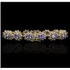 Image 5 : 14KT Yellow Gold 9.90ctw Tanzanite and Diamond Bracelet