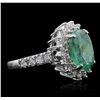 Image 5 : 14KT White Gold 2.61ct Emerald and Diamond Ring