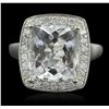 Image 3 : 14KT White Gold 6.54ct Aquamarine and Diamond Ring