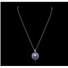 Image 4 : 14KT White Gold 3.96ctw Tanzanite and Diamond Pendant With Chain